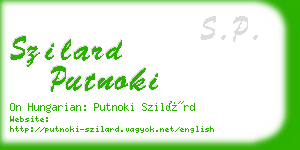 szilard putnoki business card